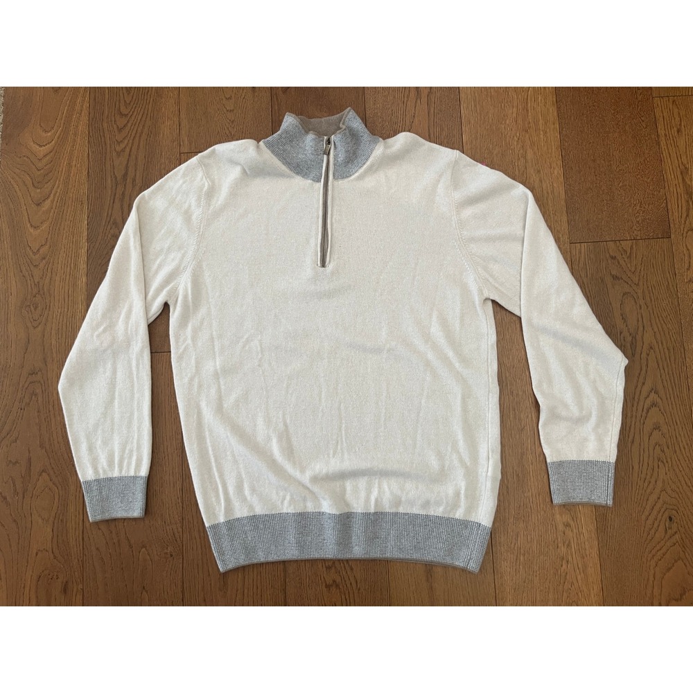 Codice Italian Luxe Merino Wool & Cashmere Blend 1/4‎ Zip Pullover Sweater 52